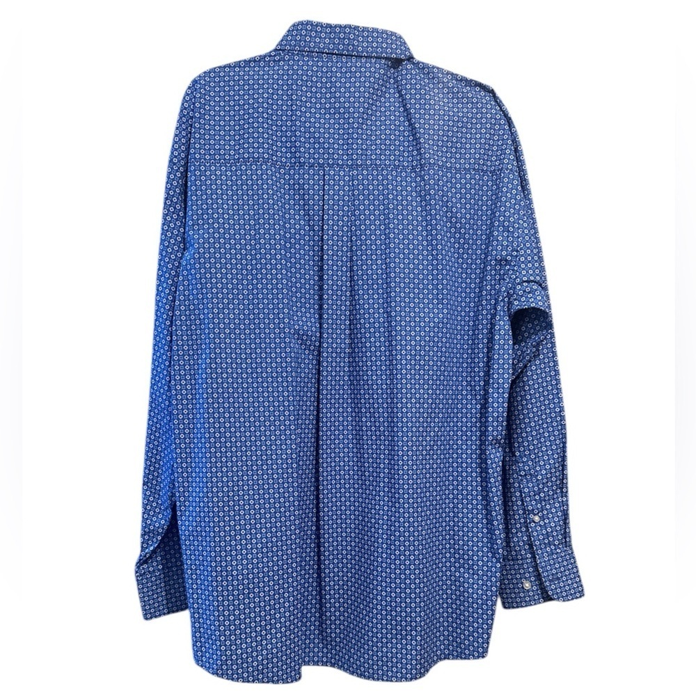 Wrangler George Strait Geometric Pattern Shirt Adult XL Blue Western Plaid Cuff - Picture 2 of 4